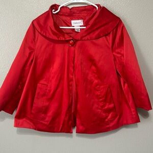 Chadwick’s red coat. Wore for Halloween with the clown shirt I have listed.